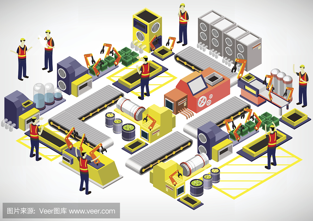 說(shuō)明信息圖形工廠設(shè)備的概念